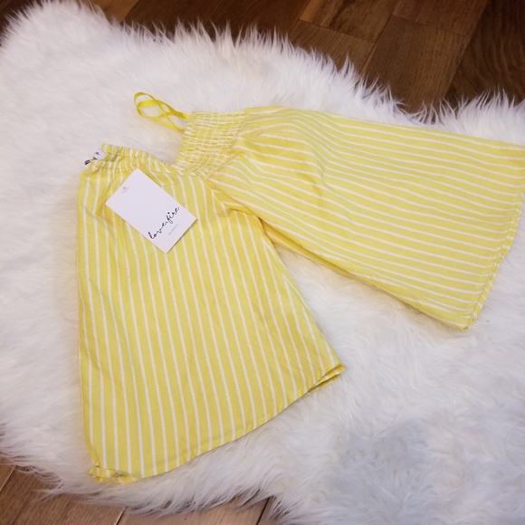 NWT! Love, Fire Shoulder Off Striped Top - Picture 4 of 4